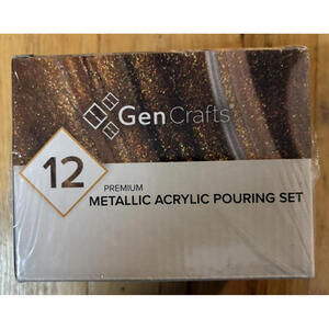 Gen Crafts Prem. Metallic Acrylic Pouring Paint 12 Colors 12 x 60ml (2 fl oz)